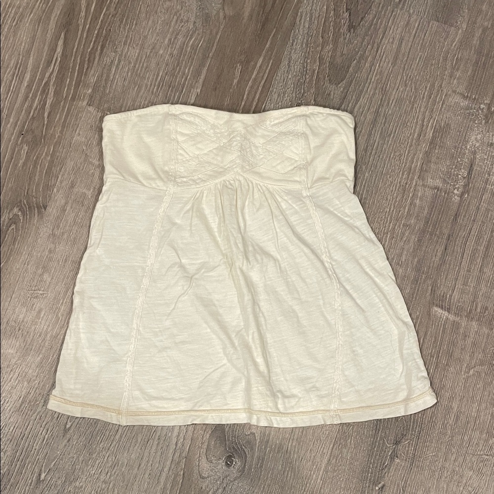 American Eagle Outfitters Cream Strapless Dress
